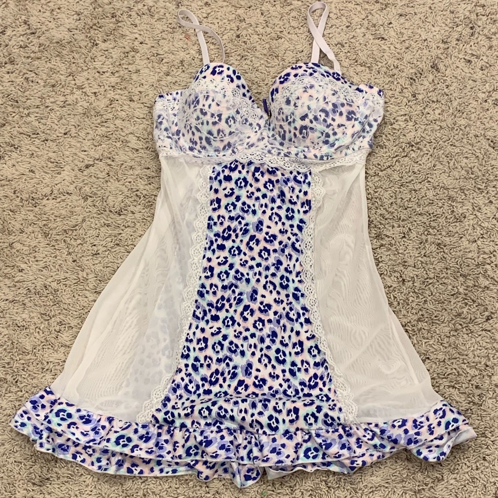Lovely, blue and white baby doll